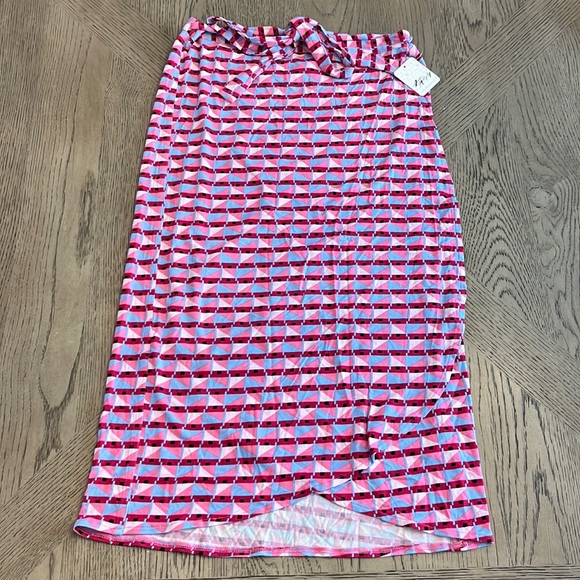 Free People Maxi Wrap Skirt Dress Purple Pink Geometric Patterned XS/S NWT - Picture 4 of 9